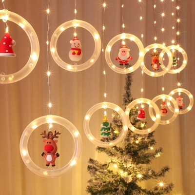 Christmas Decoration Lights String Ring Xmas Pendants Pine N