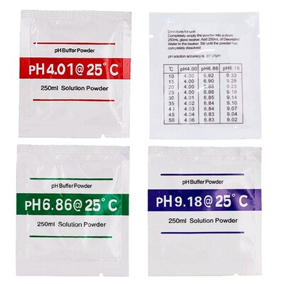 3pcs/lot PH Buffer Powder Measure Calibration Solution 4.00/