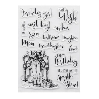 Creative DIY Wing Girl Pattern Transparent Clear Seal Scrapb