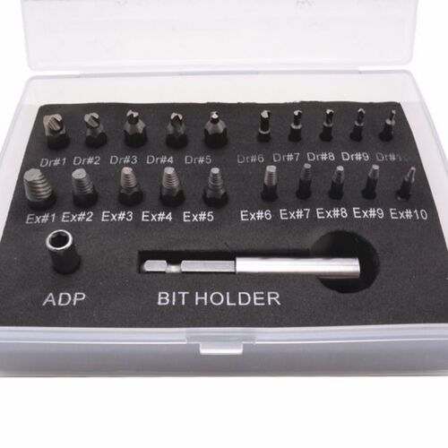 22PCS Damaged Screw Extractor Drill Bits Guide Set for Broke