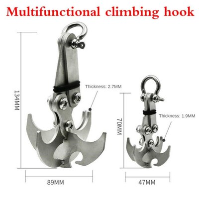 Stainless Steel Survival Folding Grappling Hook Multifunctio