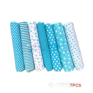 7pcs Quilting Fabric Set Mixed Squares Printing Floral Dot S