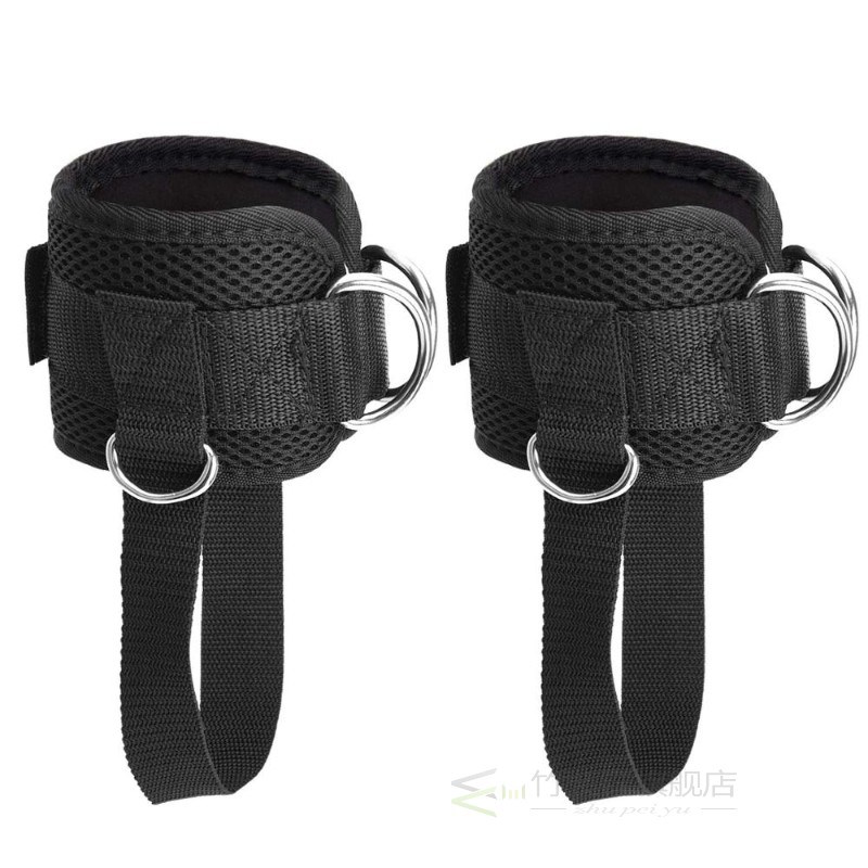 Adjustable 4 D-Ring Ankle Straps Gym with Foot Strap Cable M