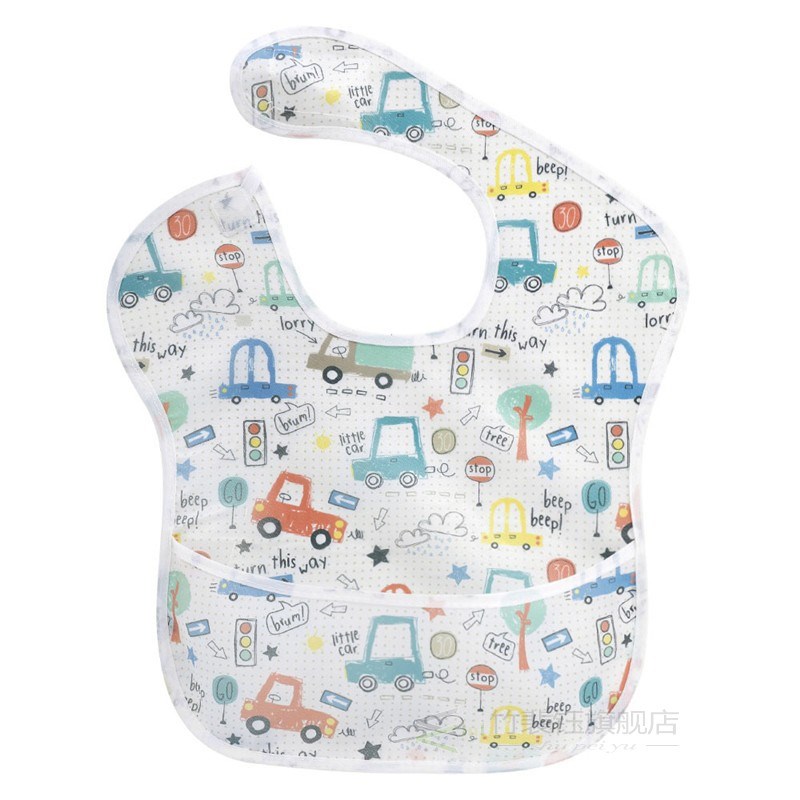 Spring Summer Waterproof Baby Bibs Polyester TP Coating Feed