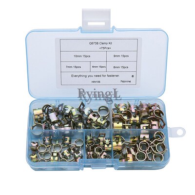 75Pcs 6-10mm Q673B Vacuum Spring Fuel Oil Water CPU Hose Cli