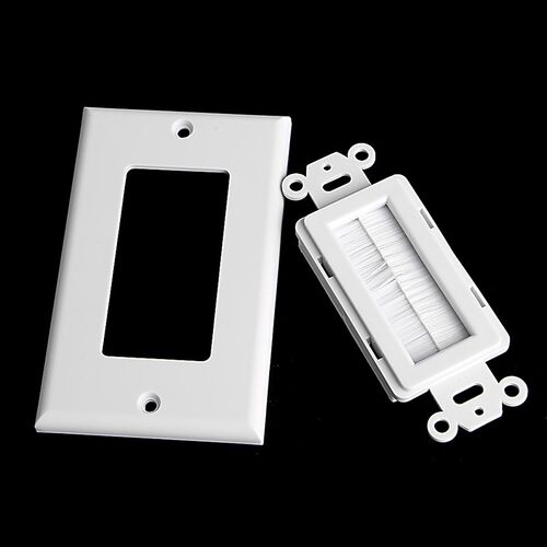 1 Single Gang Bristles Brush Wall Plate Port Insert Cover Ou