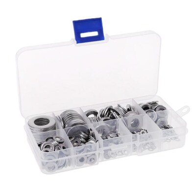 580 Pcs/set 304 Stainless Steel Flat Washers Assortment Set