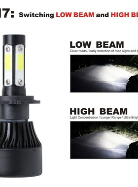 2PCS universal 6500k Cars headlighe 8000LM 9005 HB3 9006 HB4