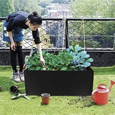 Grow Bags Non-Woven Fabric Raised Garden Bed Rectangle Plant