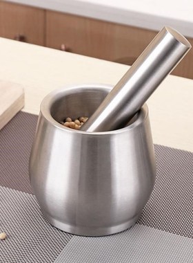 1 Set Household Garlic Pugging Pot Practical Stainless Steel