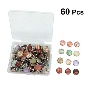 60PCS 10mm Pushpins Colorful Thumbtack for Photos Bulletin B