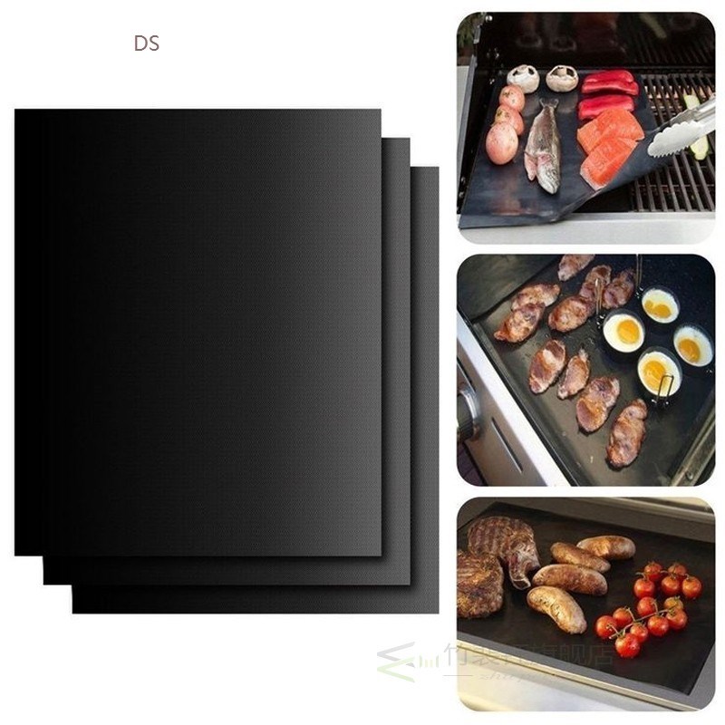 2pcs Non-stick Reusable BBQ Grill Mat 40*33cm Baking Mat Coo