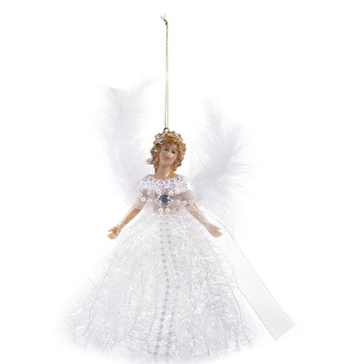Mini Angel Christmas Tree Topper, White 7 In Light Angel Tre