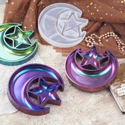 Moon Star Tray Resin Mold Crescent Moon Box Epoxy Silicone C