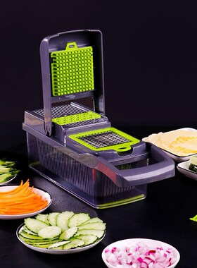Multifunctional Vegetable Cutter Shredders Slicer With Baske
