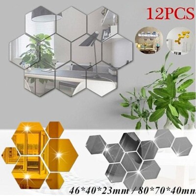 Hexagon mirror mirror environment friendly acrylic wall wall