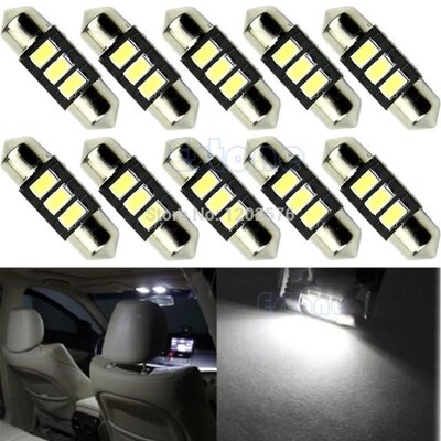 10pcs/lot 31mm 3 LED 5730 SMD C5W CANBUS Error Free DE3175 D