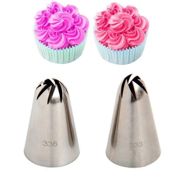 2pcs/set Piping Nozzles Large Size Decor Cream Flower Drop R