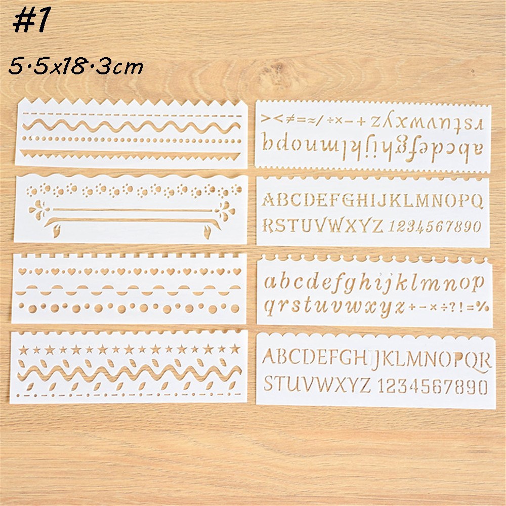 8pc 5.5x18.3cm Words Letter Theme Layering Stencils Walls Pa