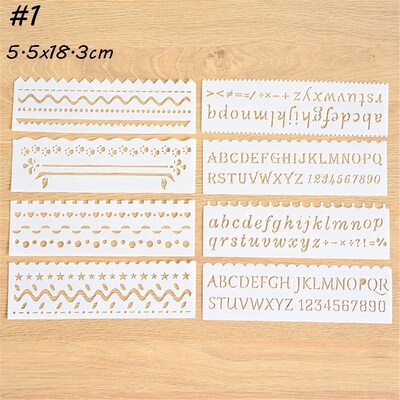 8pc 5.5x18.3cm Words Letter Theme Layering Stencils Walls Pa
