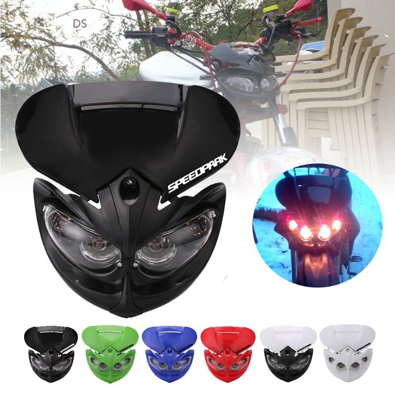 SPEEDPARK Universal 12V 18W Motorcycle Headlight Fairing Hea