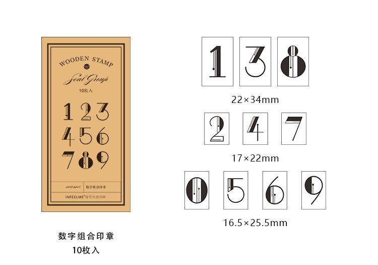 Number Month decoration stamp set wooden rubber stamps for s