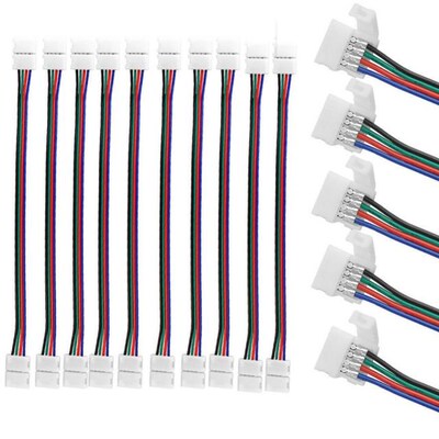4 Pin 10mm LED RGB Strip Connector 适用于 SMD 5050 RGB LED S