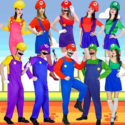 Adult Super Mario Party Costumes Role Play Women Mario Dress