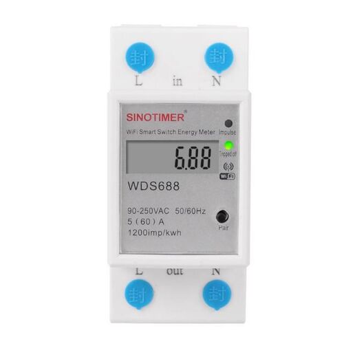WIFI Din Rail AC 90-250V 50/60Hz Single Phase Energy Meter S