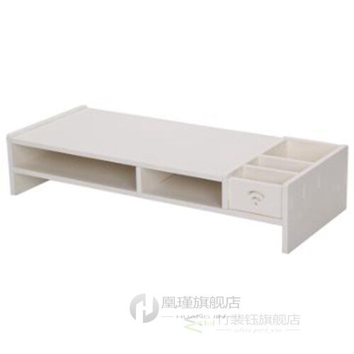 Wooden Monitor Stand Riser Computer Desk Organizer with Keyb