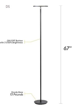 Tall Standing Modern LED Torchiere Floor Lamp for Living Roo