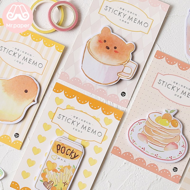 Mr Paper 30pcs/lot 8 Designs Kawaii Animal Cake Coffee Memo