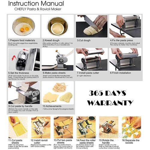 Noodle Pasta Maker Stainless Steel Nudeln Machine Lasagne Sp