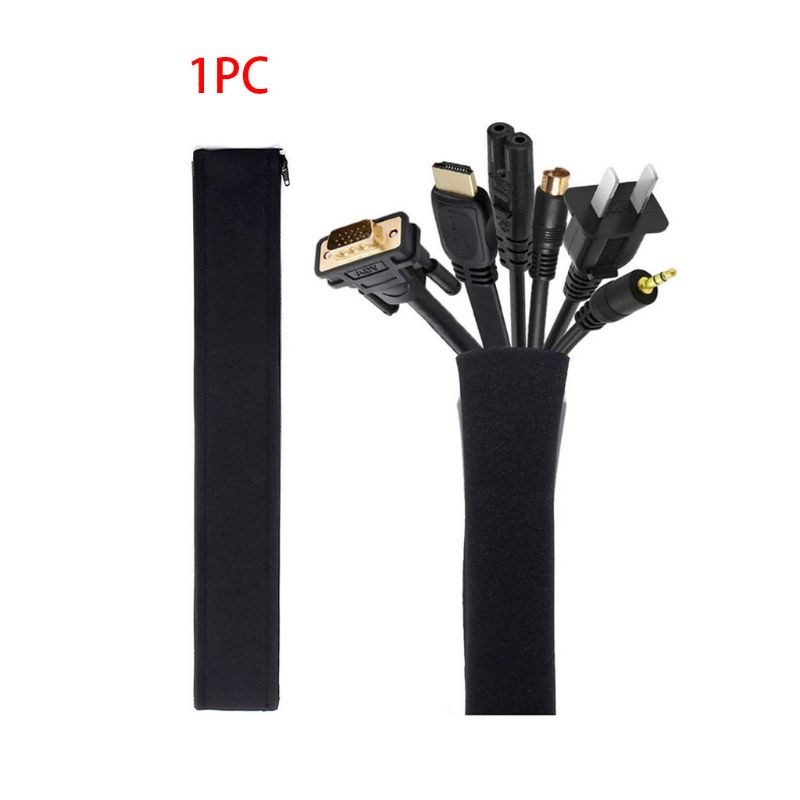 19.5 inch Cable Management Sleeve with Zipper Flexible Wire