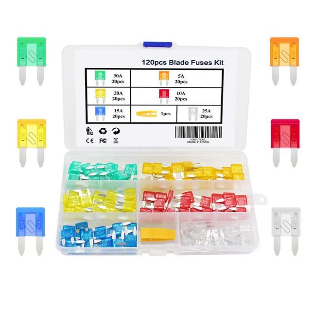 120Pcs  Car Fuse Set Profile Small Size Blade Car Fuse Asso