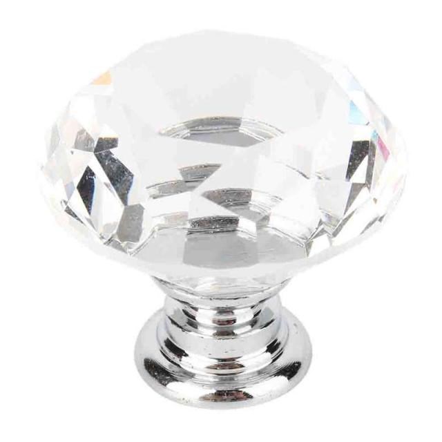 10Pcs Crystal Glass Cabinet Knobs Drawer Dressing Table Knob
