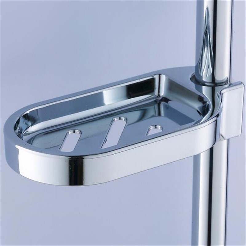 Silver Soap Dish Shower Rail Slide Soap Plates Adjustable Sp