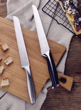 stainless steel bread knife 8 inch slice serrated knife