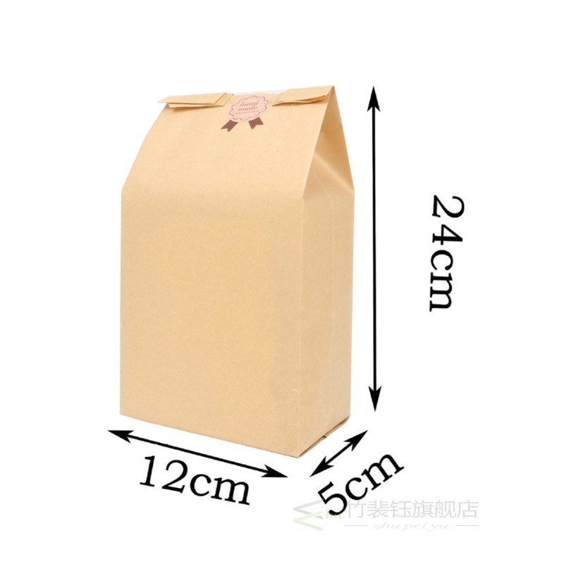Package Bag 50pcs Kraft Paper Bag Bread Cake Bag Avoid Oil P