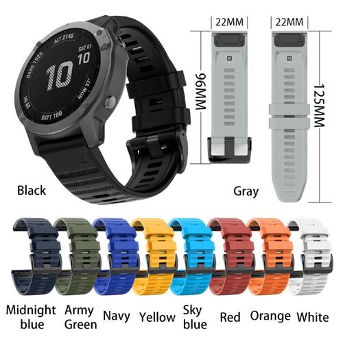 22mm Watch Strap Silicone Wrist Band for Gar-min Fenix6/5/5P