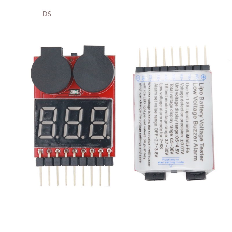 Digital 2 IN1 Low Buzzer Alarm 1S-8S Lipo Li-on Fe RC Voltag