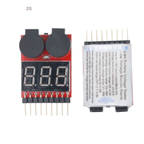Digital 2 IN1 Low Buzzer Alarm 1S-8S Lipo Li-on Fe RC Voltag
