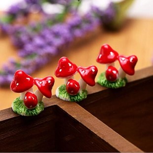 Micro Miniature Mushroom Bonsai Landscape Crafts Resin Mini
