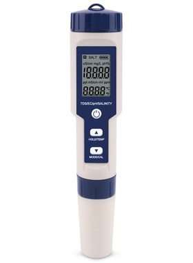 Professional Digital Water Tester 5 In 1 PH/TDS/EC/Salinity/