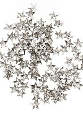 100 X silver star Rivets for bag/shoes/gloves 10mm