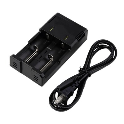 New I2 Charger Battery Box + US Plug Cable for LED Flashligh