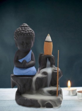 1pcs burner Little Monk Buddha Incense 20pcs Incense Cones b