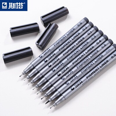 9pcs/Lot Micron Pen Fineliners Waterproof Smooth Ink Pigma L