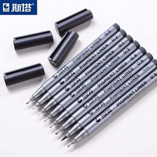 9pcs/Lot Micron Pen Fineliners Waterproof Smooth Ink Pigma L