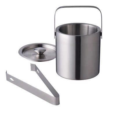 1.3L Stainless Steel Ice Cube Container Double Walled Ice Bu